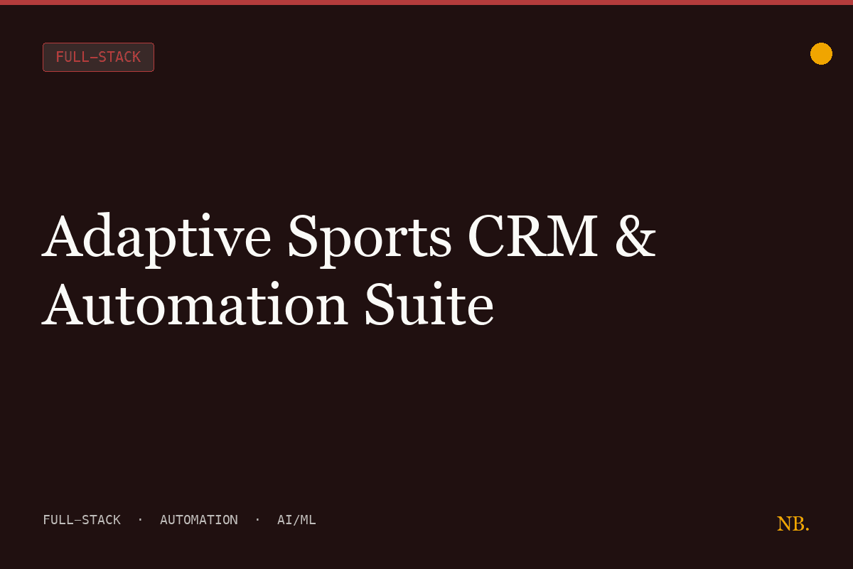 Adaptive Sports CRM & Automation Suite