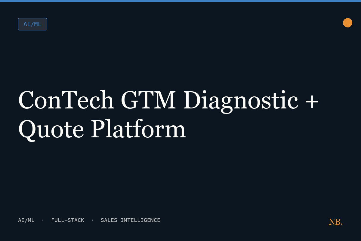 ConTech GTM Diagnostic + Quote Platform